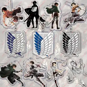 Attack on Titan Keychain – Cool Anime Badge & Character Keychain featuring Levi, Eren, Hange, Mikasa, Durable, Stylish, Perfect for Bags, Accessories, Gifts & Collectibles