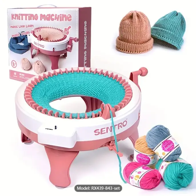 1set 48needle Handmade Knitting Machine Cylinder Wool Loom Scarf Sweater Hat Socks Adult Lazy Artifact Christmas Gift With Instructions In English
