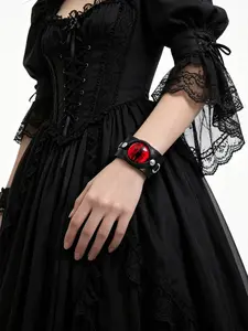 Demon Eye Leather Bracelet, Gothic Eyeball Wide Band, Dark Personality Jewelry, Unisex Versatility, Sweet Cool Decoration