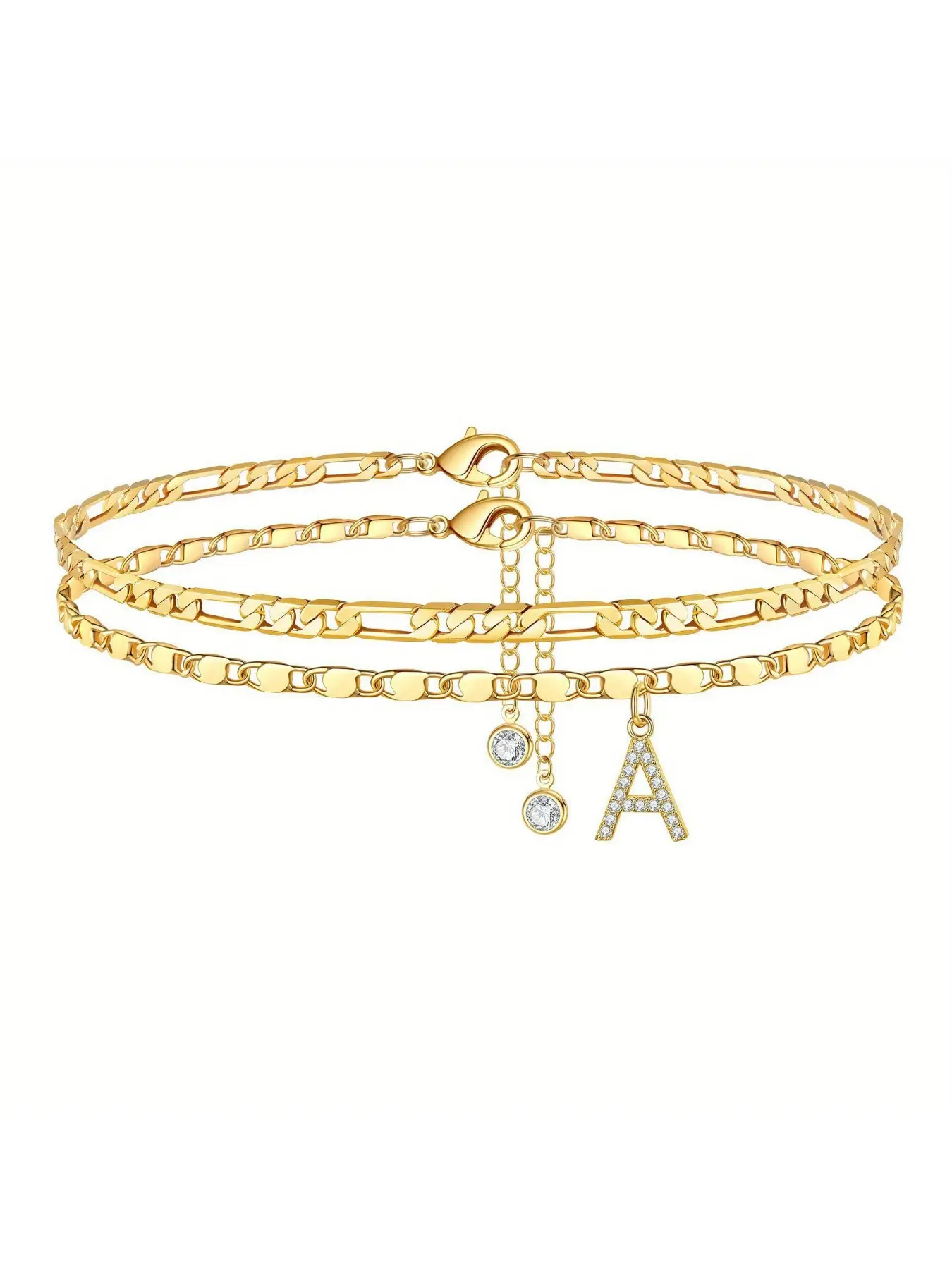 Fashion Letter Design Anklet for Women, Stainless Steel Jewelry for Party, Daily Clothing Decor, Trendy All-match & Exquisite Jewelry for Birthday Gift, Initial Anklet, Adjustable Anklet, Dainty Layered Anklet, Personalized, Fashionable Accessories
