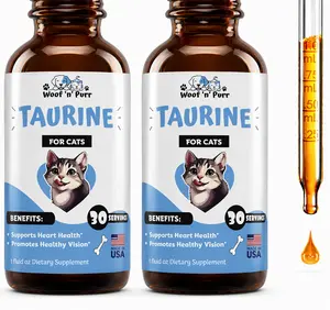 Woof 'n' Purr Taurine for Cats – 2 Pack - Cat Taurine Supplement for Heart Health, Vision Support & Overall Wellness, 60 Servings