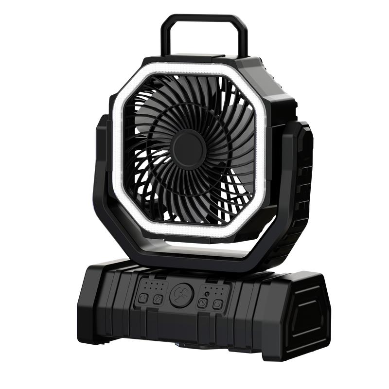 20000mAh Portable Camping Fan Battery Powered, Rechargeable Camping Fan with Remote & LED Light, 4 Speed Strong Airflow &  Light for Desk/Outdoor/Tent/Camping/Fishing Usb