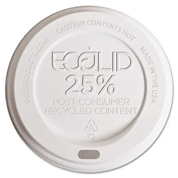 Eco-Products EP-HL16-WR Eco-Lid 25 Percent Recycled Content Hot Cup Lid Fits 10-20 oz Cups 1000-Carton