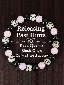 Women's Crystal Beaded Bracelet, Agate & Spot Stone Healing Jewelry Gift for Women, Birthday Christmas Present, Intuitively Chosen Crystals