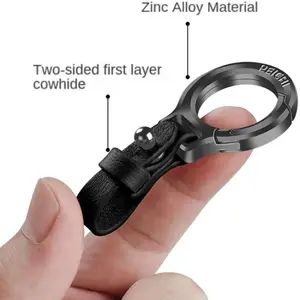 3PCS Carabiner Key Ring Clip, Car Fob Key Key Chain Holder Car Keychain Clip for Men Women, Key Ring Belt Holder (Black)