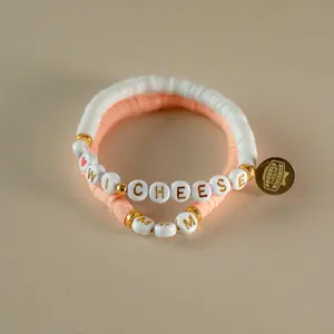 Friendship Bracelets Available In bulk- Customized Message Beaded Bracelet, Heishi Clay Bracelets In Bulk for Giveaways and Fundraisers