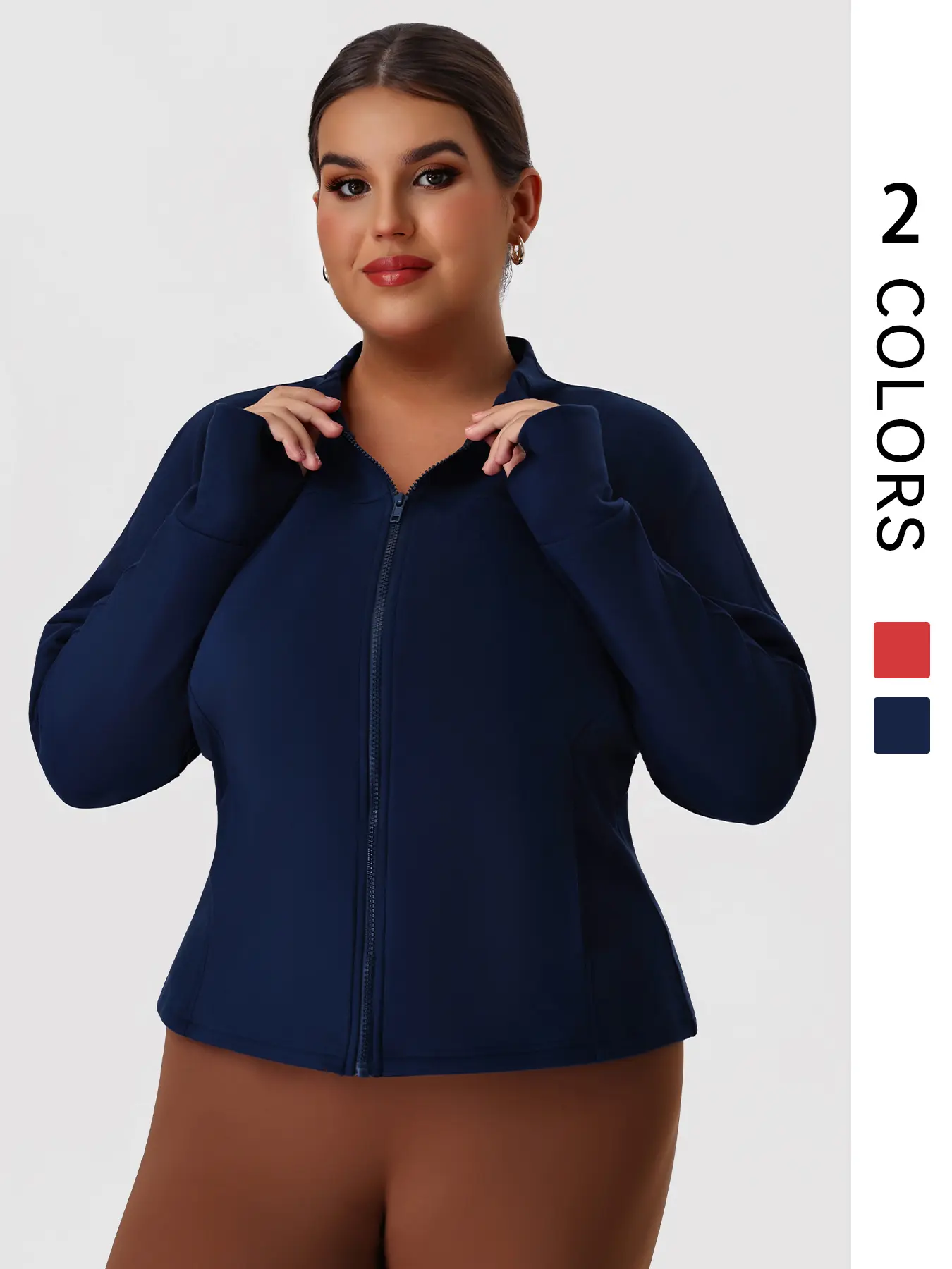 Women's Training Fitness Long Sleeve Plus Size Sportswear Sporty Sports Outerwear Zipper Plain Thumb Hole Gym Top Velvet Fleece Pocket Casual Outdoor Running Yoga Thumbhole Jacket