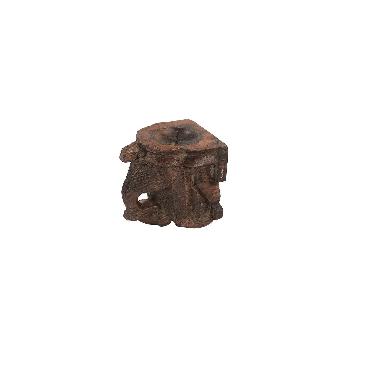 Vintage Rustic Wooden Corbel Repurposed Wall Candle Sconce