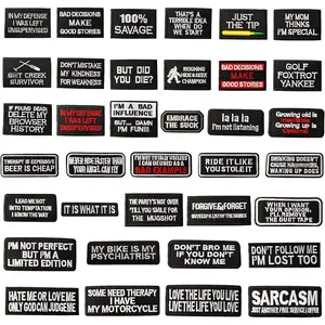 Iron On Patch,Funny Phrases Slogan Letter Sew on/Iron on Word Embroidered Patches for Motorcycle Biker Vest Jackets Backpacks Jeans Hat Clothing Bag Gear,Uniform 36pcs