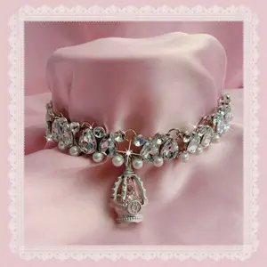 Madoka Magica Madoka Kaname Rhinestone Soul Gem Anime Manga Kawaii Y2K Magical Girl Jfashion Princess Coquette Hime Choker Necklace- Puella Magi Series