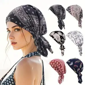 5pcs Elegant Women'S Brimless Hat Floral Headscarf Set - Comfortable Breathable for Travel Sports Daily Headwear, Gift-Giving