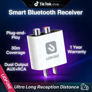 Bestselling UDFINE Smart Bluetooth 5.4 Receiver AUX/RCA Converter | For Old/Vintage Speakers | Hi-Fi Stereo Sound | Plug & Play No Setup Hassles | Wireless Phone/Amplifier/Mixer Connection | Budget-Friendly Audio Upgrade Kit