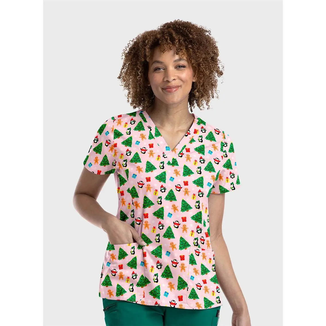 Holiday Party Maevn Prints 9810 V-Neck Print Top (Final sale)