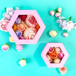 2pcs Hexagon Jewelry Box, Multicolor Hexagon Jewelry Storage Box, Earrings Necklace Accessories Gift Storage Box, Suitable for Valentine's Day, Christmas, Mother's Day, Anniversary, Wedding, Souvenir, Birthday Gift Packaging
