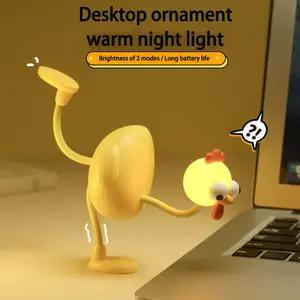 Mini Versatile Chicken Abstract Rechargeable Lamp, Creative Stress-Relief Desktop Decor, Fun & Quirky Night Light