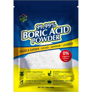 99.99% Boric Acid  | Horticultural Garden Application | Multipurpose Cleaner | Laundry Additive | Bathroom Cleaner | Commercial Strength | Lab Grade - 12 Oz