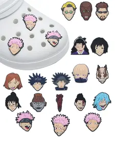 10/18 Piece Jujutsu Kaisen Anime Series Cartoon Shoe Accessories Set, Cute Shoes Decorations, Shoe Embellishments, Wristbands, Sandals, Christmas Gift