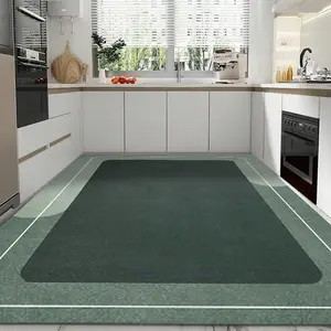1PC Vintage Floral Washable Rug – Non-Slip Bath/Kitchen Mat with Distressed Design, Ideal for Home Decor &