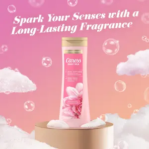 Caress Daily Silk Body Wash for Women 20 Fl Oz with Hyaluronic Acid & Vitamin B3 for Silky Soft Skin and Long-Lasting Fragrance