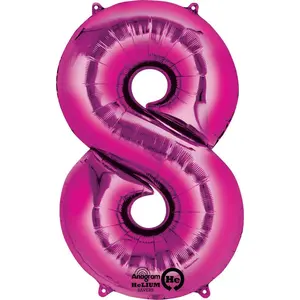 Pink 8 Number Balloon 34''