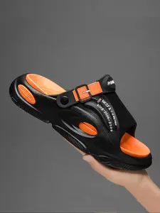 Men's Fashionable Patchwork Design Slides, Lightweight Slipper, Casual Comfortable Breathable Non-slip for Indoor & Outdoor Wear, New Style Beach Shoes for Men