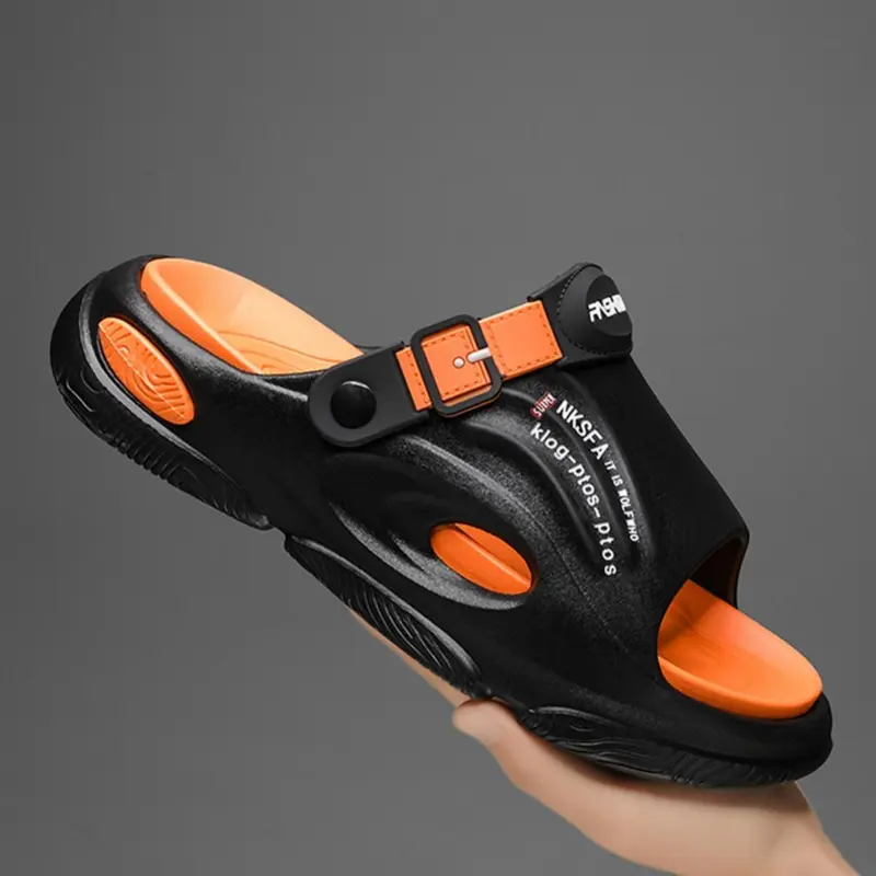 Men's Fashionable Patchwork Design Slides, Lightweight Slipper, Casual Comfortable Breathable Non-slip for Indoor & Outdoor Wear, New Style Beach Shoes for Men, Non Slip Slippers, Trendy Casual Slippers