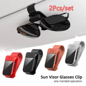 Car Sunglasses Holder Clip, 2-Piece Car Sun Visor Organizer, Stylish Interior Hanging Eyewear Rack, Unique Vehicle Accessory