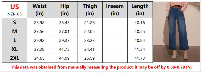 Zimbaplatinum Women's Wide Leg Jeans High Waisted Stretchy Straight Leg Loose Fit Ankle Denim Pants for Casual & Business Wear - Womenswear, Baggy