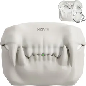 Compatible with Airpods Pro 2nd Generation Case Cover - Tigertooth Design for Airpods Pro Case Cover - Cool Silicone Protective Case for Airpods Pro 2 Case with Keychain (A-White)