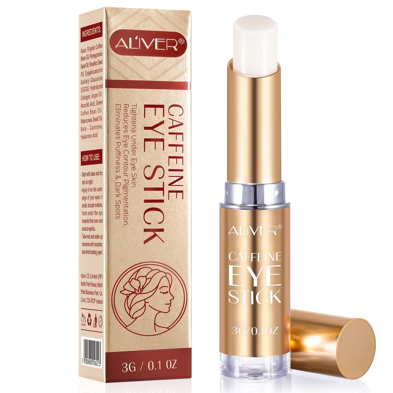 Caffeine Eye Stick, Brightening and Refreshing Under Eye Treatment, Reduce Puffiness and Dark Circles, Eye Care Solution for Tired Eyes