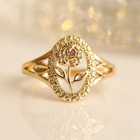 Elegant Rose Copper Ring – Perfect for Daily Wear and Special Moments Warm Luster Unique Charm Rose Flower Ring