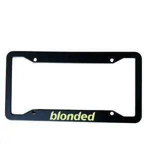 Blonded License Plate Frame Black and Yellow - Stylish and Durable Car Accessory for Enhanced Vehicle Visibility