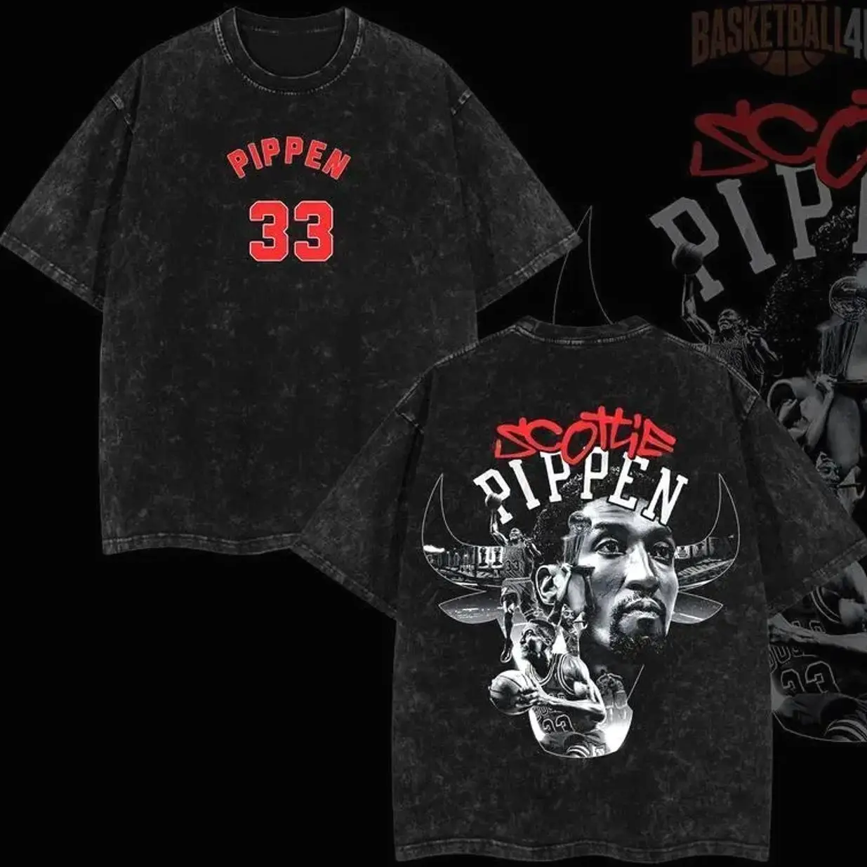 Scottie Pippen A Star T-Shirt - Premium Cotton  Classic Top for Men - Soft & Comfortable Menswear Apparel - 100% Seamless Black NG5