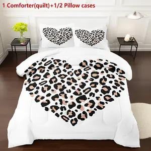 3pcs Leopard Print Bedding Set, Ultra Soft and Breathable, Includes 1 Duvet Cover and 2 Pillowcases, Perfect for Bedroom Decor
