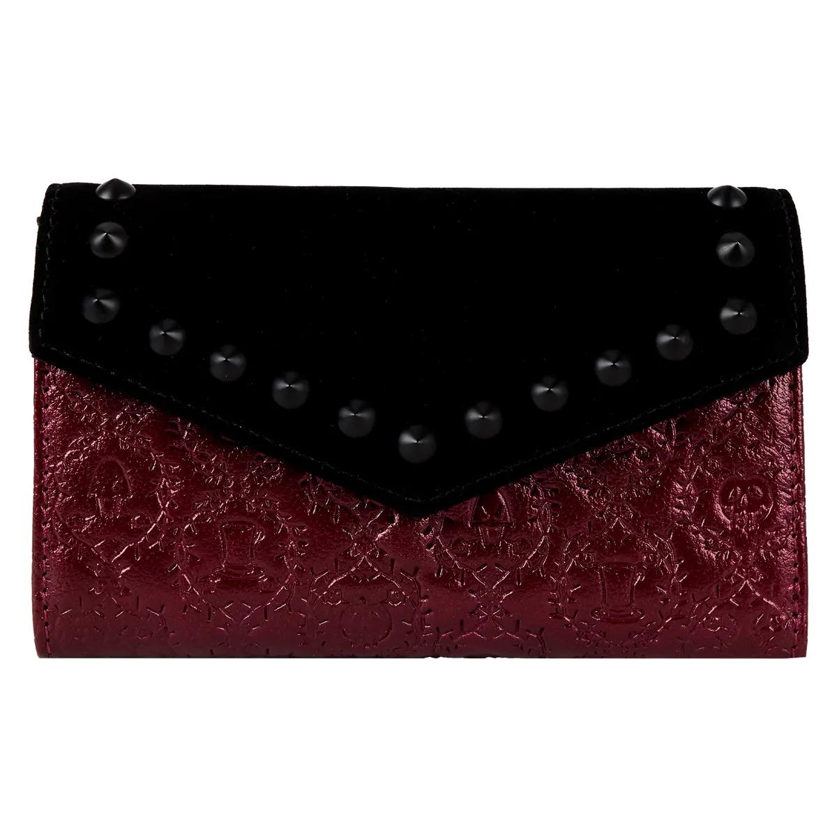 Loungefly Disney Villains Happily Never After Women's Wallet, Debossed Metallic Faux Leather Purse with 7 Card Slots, Wallet Women Purse