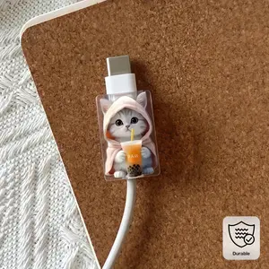 2pcs of Cute Cartoon Data Cable Protectors, Damage-Resistant, Type-C Phone Cable Protectors, Beautiful And Durable