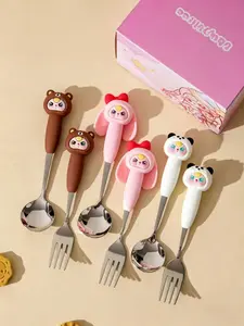 KX-Babythree Stainless Steel Fork & Spoon