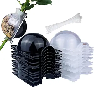 10 count Air Layering Propagation Kit with Zip Ties,  Half Transparent Grafting Ball, Air Layering Pods Clear,  Rooting Grafting Box for Fast Propagation  (Medium)