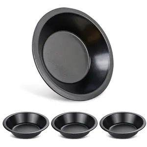 Nonstick Mini Pie Pans Set of 4, 5 Inch Round Carbon Steel Bakeware Tins, Small Pie Plates for Baking Pot Pies, Desserts, Cakes, Send Goods from Local Warehouse