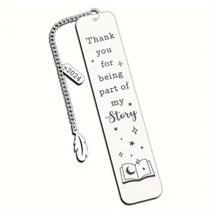 Bookmark, 1 Count Stainless Steel Bookmark with Chain, Teacher Appreciation Gift, Bookmark for Teacher, Office Stationery & Supplies