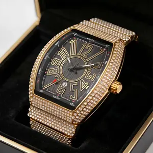 【DealsForYouDays】Men's Full Diamond Luxury Watch - Swiss Movement - Rhinestone Embellished - Timeless Classic Design - Flash Sale with Gift Box - Elegant & Durable for Everyday Wear