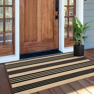 Front Door Mat 24"x51", Machine Washable Porch Rug Outdoor Door Mat Striped Entryway Rugs Indoor Outdoor Rugs Cotton Woven Entry Rug for Kitchen/Bathroom/F