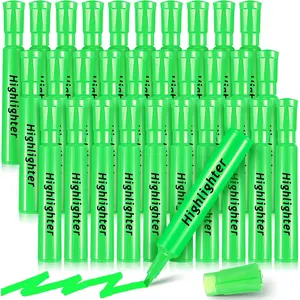 30 Pack Bulk Highlighters, Tank Style Chisel Tip Markers Quick Drying for Adult Coloring, Home Office Supplies (Green)