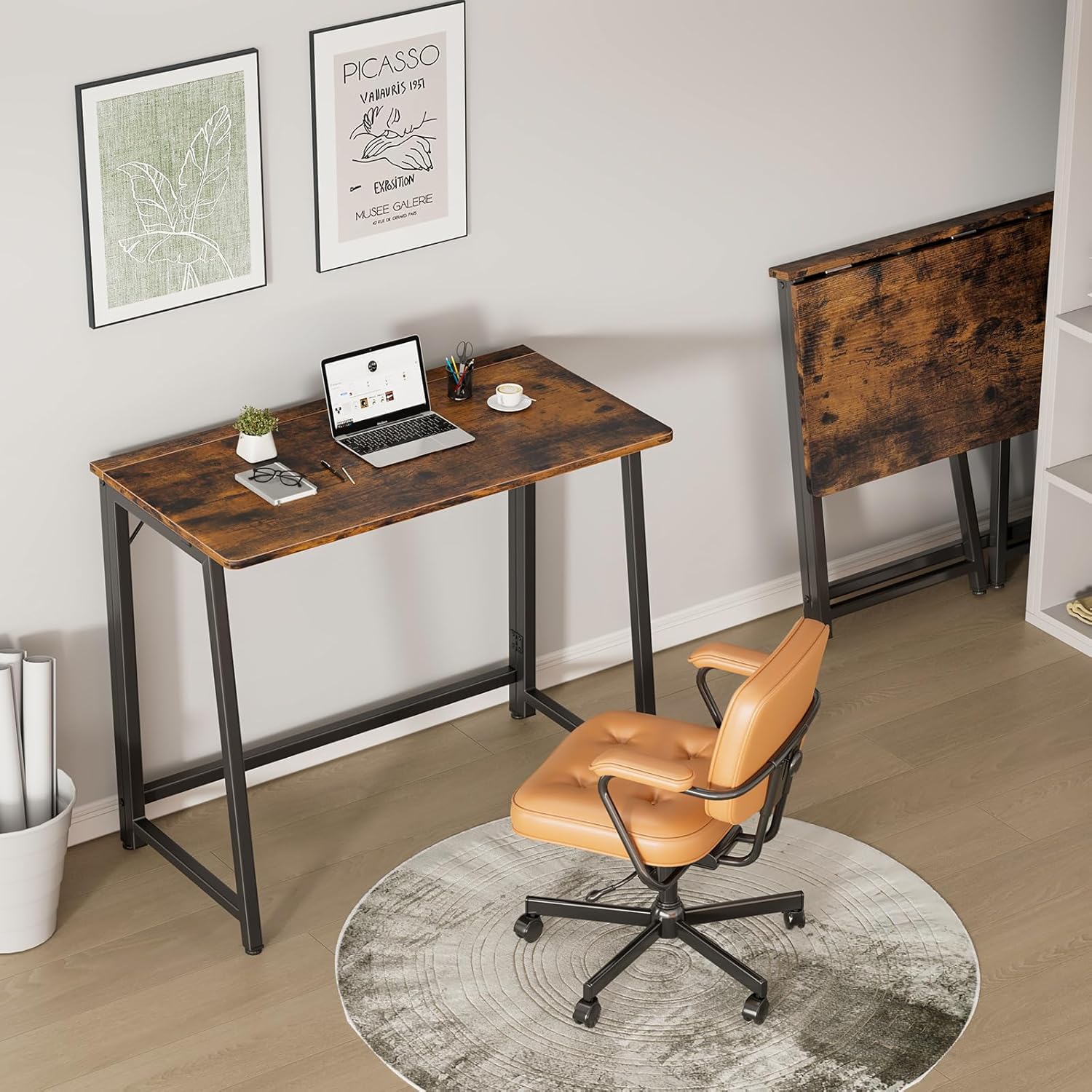 Small Space Folding Desk 31.5 Inch, Compact Foldable Computer Table, Narrow Home Office Workstation for Apartment, Dorm & Bedroom Small Space Folding Desk 31.5 Inch, Compact Foldable Computer Table, Narrow Home Office Workstation for Apartment, Dorm & Bedroom