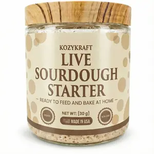 KozyKraft Live Wet Sourdough Starter (30g) | Active Culture for Home Baking | Unflavored | Ships Ready to Feed