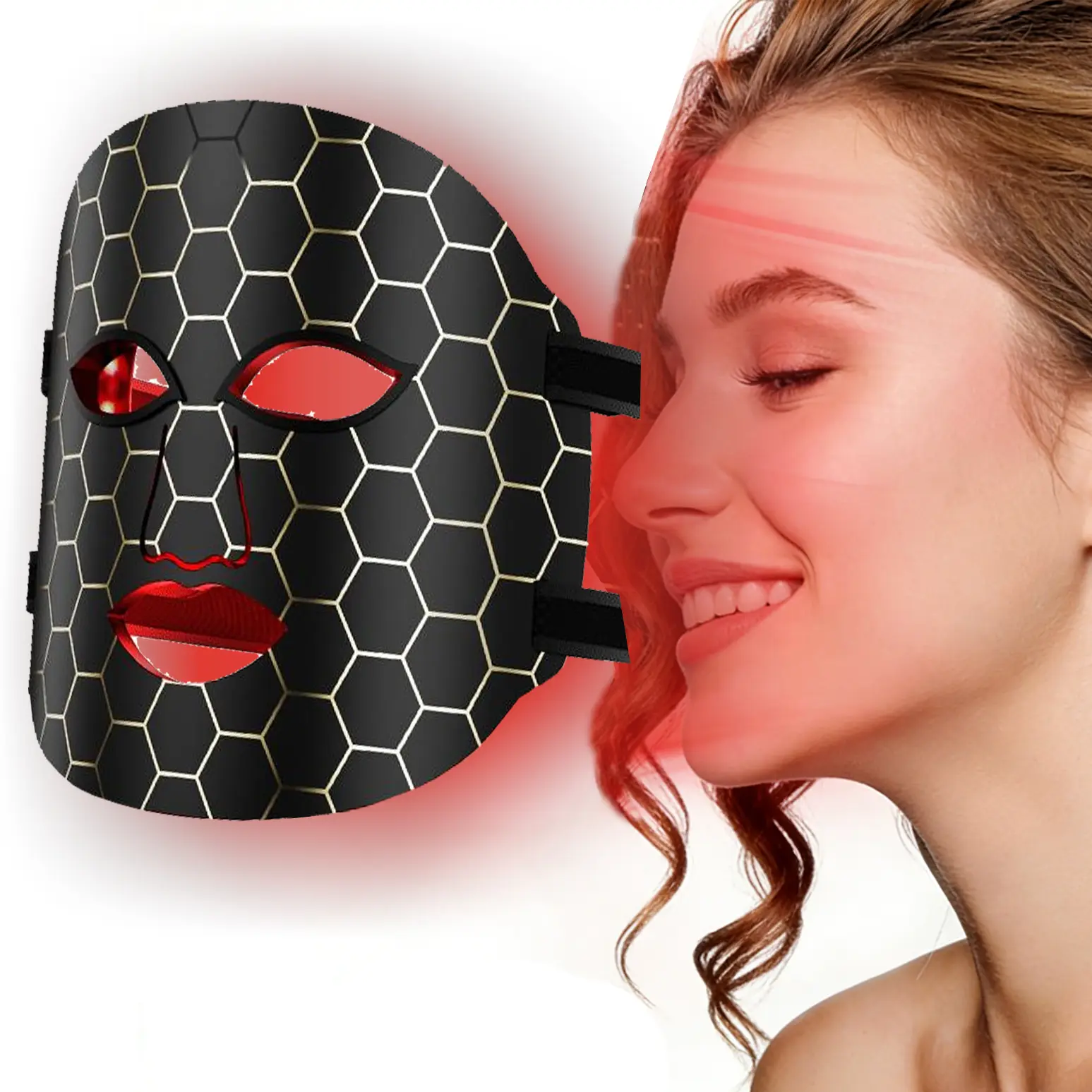LED Silicone Light Facial Mask, Comfort Silicone Red Light LED Face Mask, LED Facial Light Beauty Mask, Rechargeable Silicone LED Skin Care Mask ,Personal Skincare Products For Women & Men