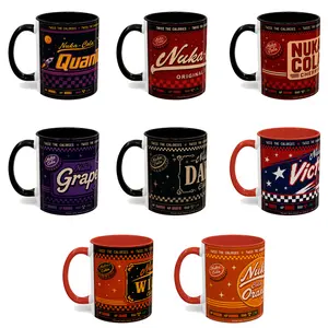 Fallout Nuka-Cola Flavor Collection Ceramic Coffee Mugs - Choose Quantum, Original, Cherry, Dark, Victory, Grape & More - Retro Post-Apocalyptic Gamer Teacup Gift for RPG Fans