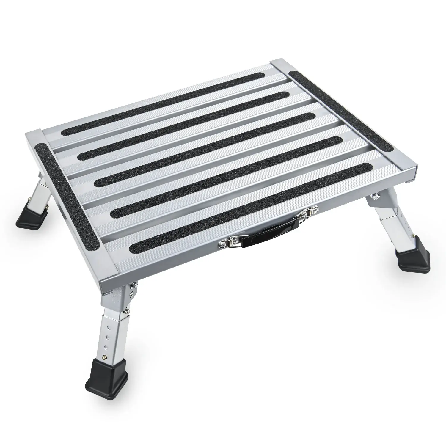 Nilight RV Step Stool Aluminum Folding Platform Steps 19x14.5 RV Steps 4 Levels Adjustable Step Stool with Anti-Slip Surface Rubber Feet Handle, Sturdy, Adjustable Height #SummerVibes Durable Foldable