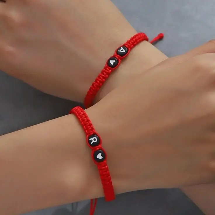 Set of 2 Personalized Adjustable Bracelets | Gift for Couples, Best Friends or Loved Ones