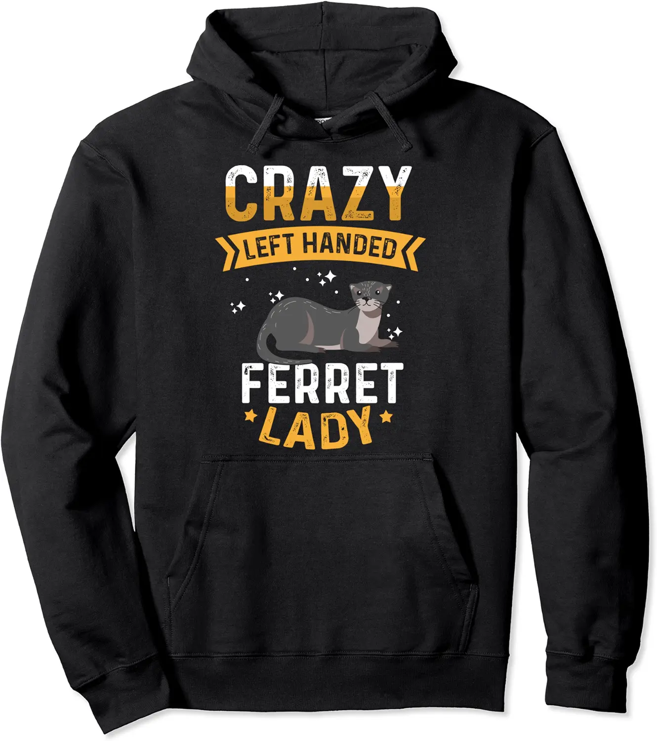 Crazy Left Handed Ferret Lady, Cute Ferrets-M Pullover Hoodie - Josephroycos Shop 90B0BQWN9HMQ